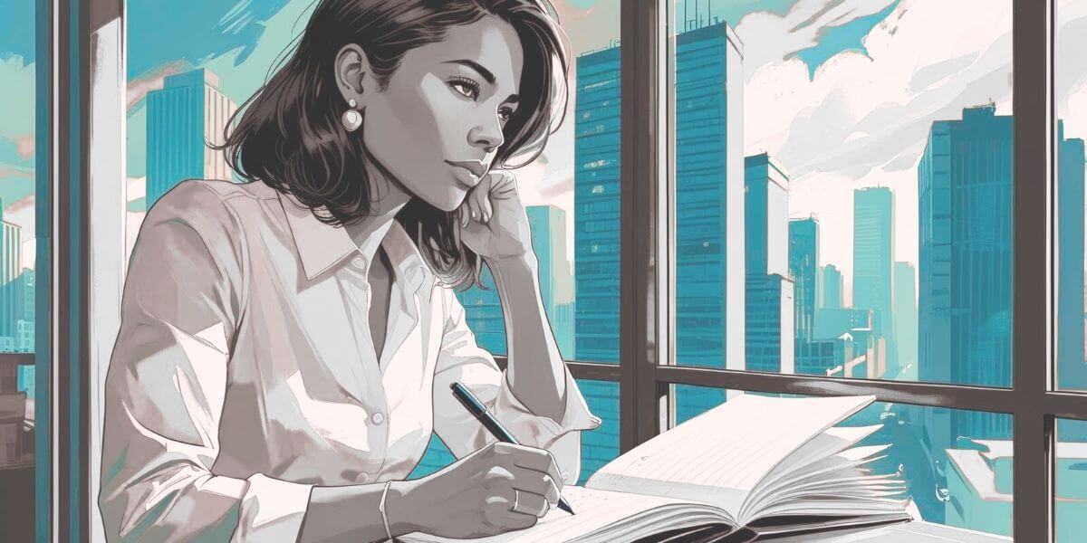 Female solopreneur working on side hustle from home