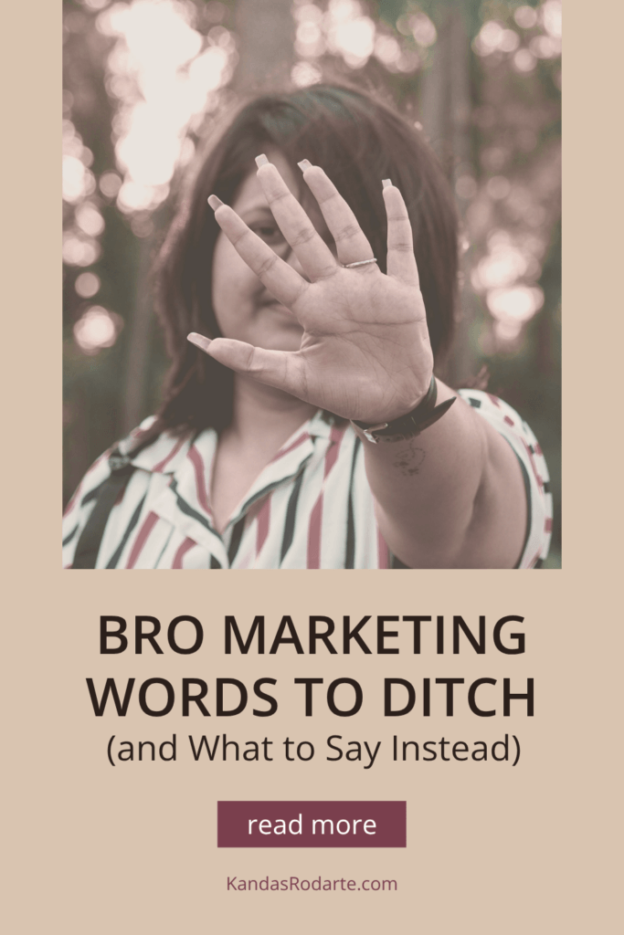 Tired of business advice that sounds like a locker room pep talk? Here are 5 bro-marketing phrases to drop and what to say instead. Because "crushing it" was never your vibe anyway. Read the full post at KandasRodarte.com. #AntibrоMarketing #GenXWomen #SolopreneurLife #MarketingTips #WomenInBusiness
